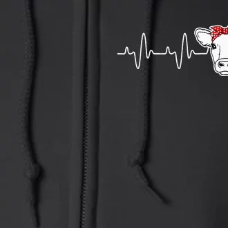 Cattle Cow Heart Valve EKG Heartbeat Cute Cow Lover funny Full Zip Hoodie