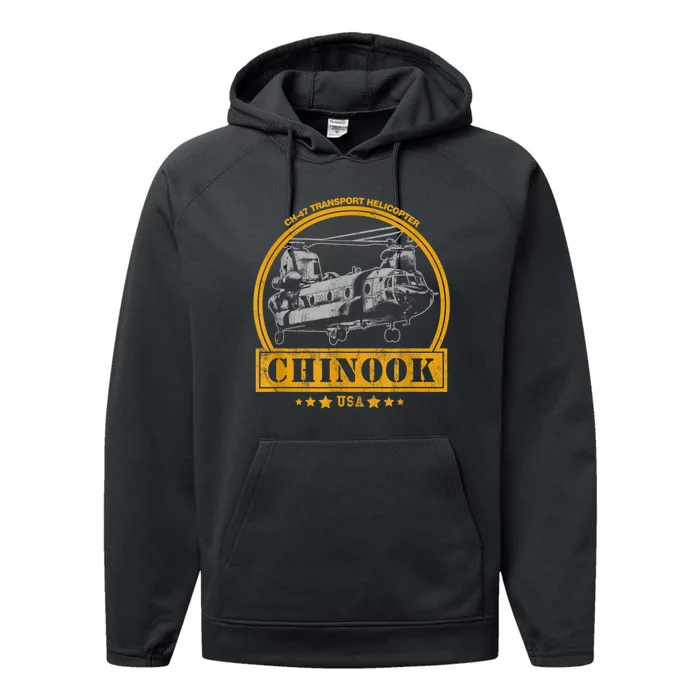 CH47 Chinook Helicopter Performance Fleece Hoodie