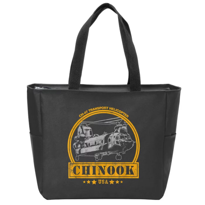 CH47 Chinook Helicopter Zip Tote Bag