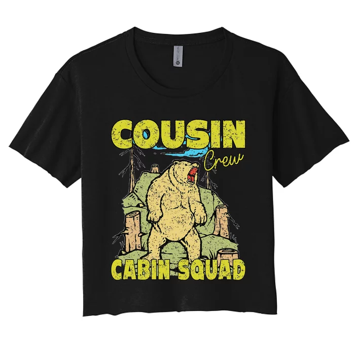 Cousin Crew Hiking Cabin Squad 2024 Summer Camping Mountain Women's Crop Top Tee