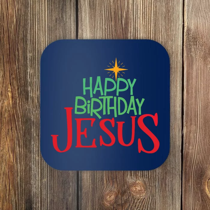 Christian Christmas Happy Birthday Jesus Gift Coaster