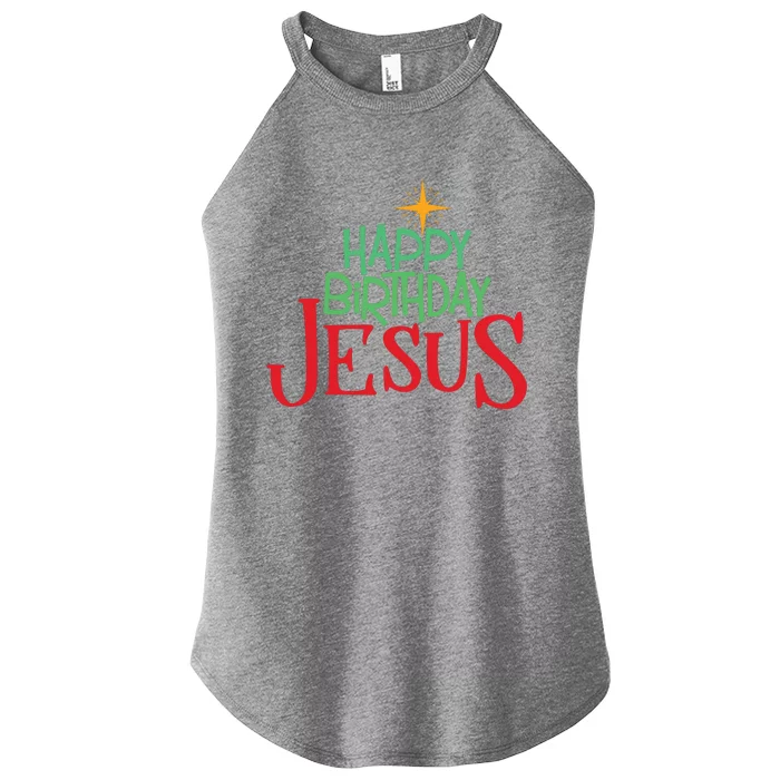 Christian Christmas Happy Birthday Jesus Gift Women’s Perfect Tri Rocker Tank