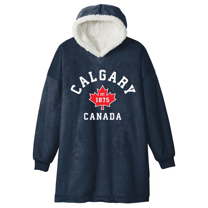 Calgary Canada Hoodie Canadian Flag Maple Leaf Hooded Wearable Blanket