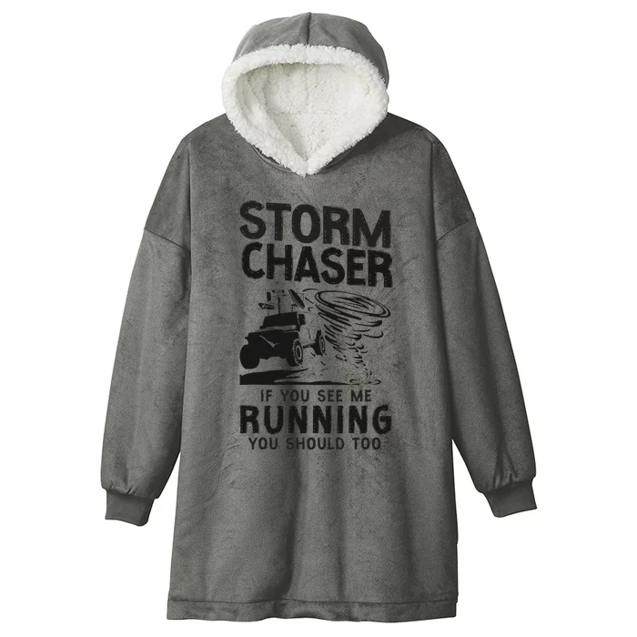 CStorm Chaser Hurricane Meteorology Tornado Storm Chaser If Hooded Wearable Blanket