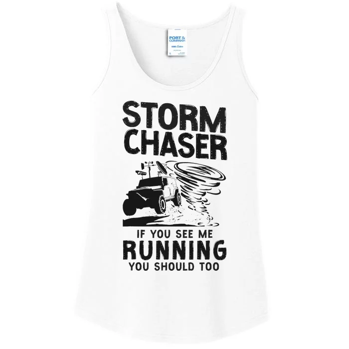 CStorm Chaser Hurricane Meteorology Tornado Storm Chaser If Ladies Essential Tank