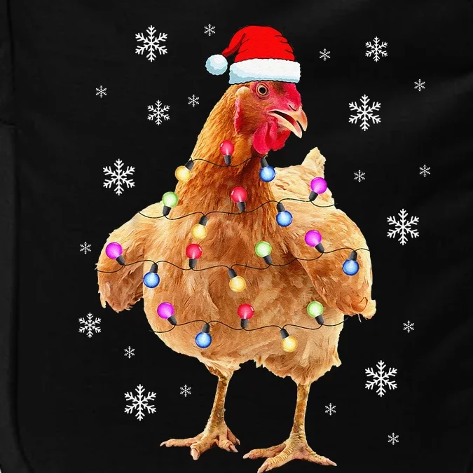 Chicken Christmas Hen Tree Lights Xmas Funny Chicken Impact Tech Backpack