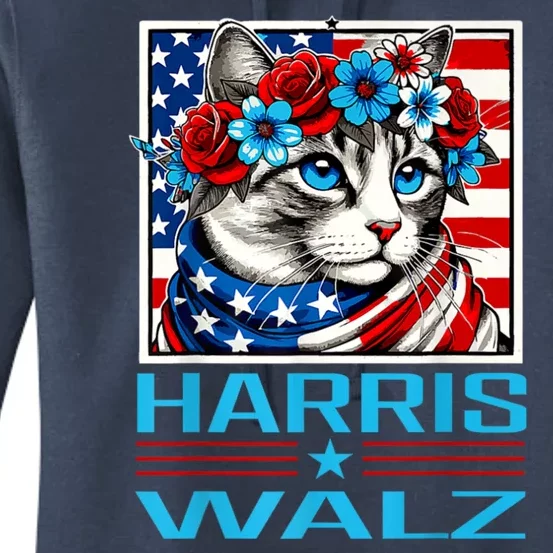 Cute Cat Harris Waltz 2024 Women's Pullover Hoodie