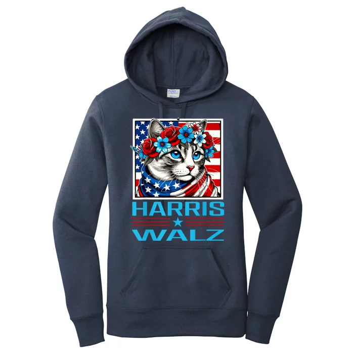 Cute Cat Harris Waltz 2024 Women's Pullover Hoodie