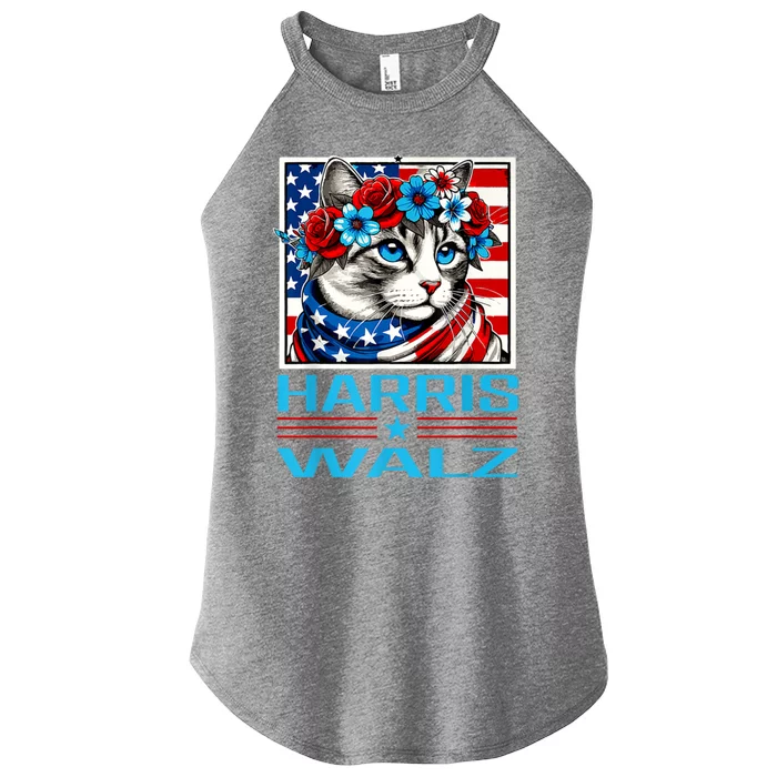 Cute Cat Harris Waltz 2024 Women’s Perfect Tri Rocker Tank