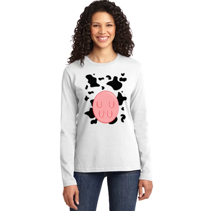 Cow Costume Halloween Ladies Long Sleeve Shirt