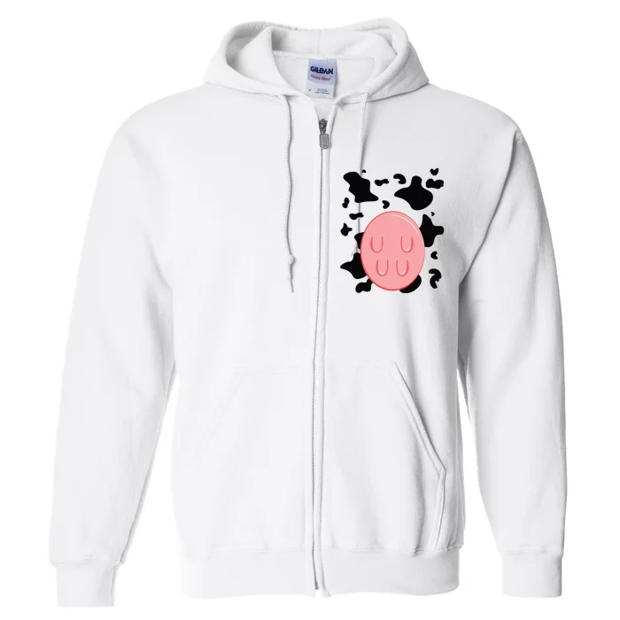 Cow Costume Halloween Full Zip Hoodie