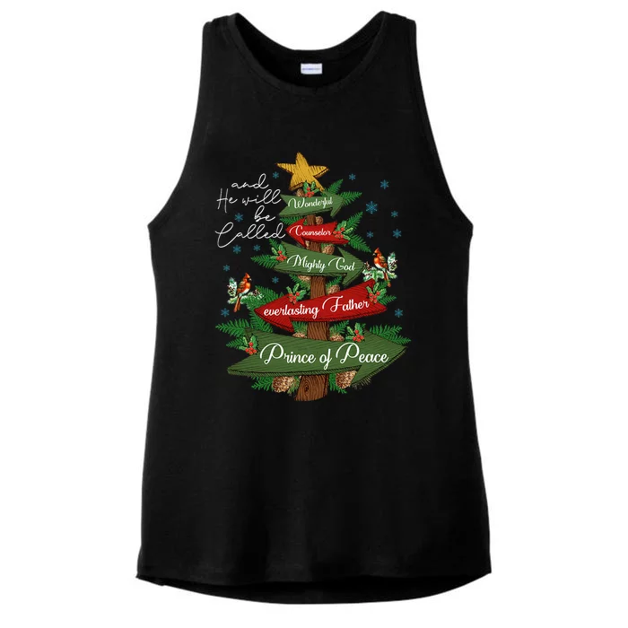 Christian Christmas He Will Be Called Wonderful Counselor Ladies Tri-Blend Wicking Tank