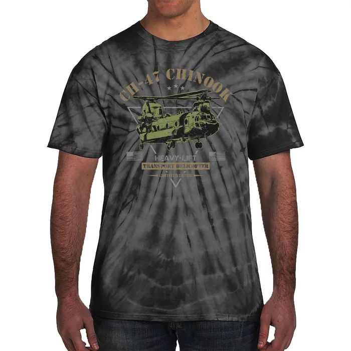 Ch47 Chinook Helicopter Tie-Dye T-Shirt