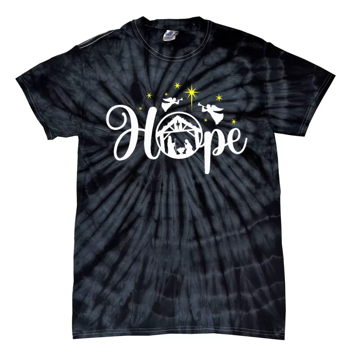 Christian Christmas Hope Jesus Nativity Scene Faith Tie-Dye T-Shirt