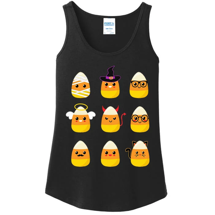 Candy Corn Halloween Costume Characters Ladies Essential Tank