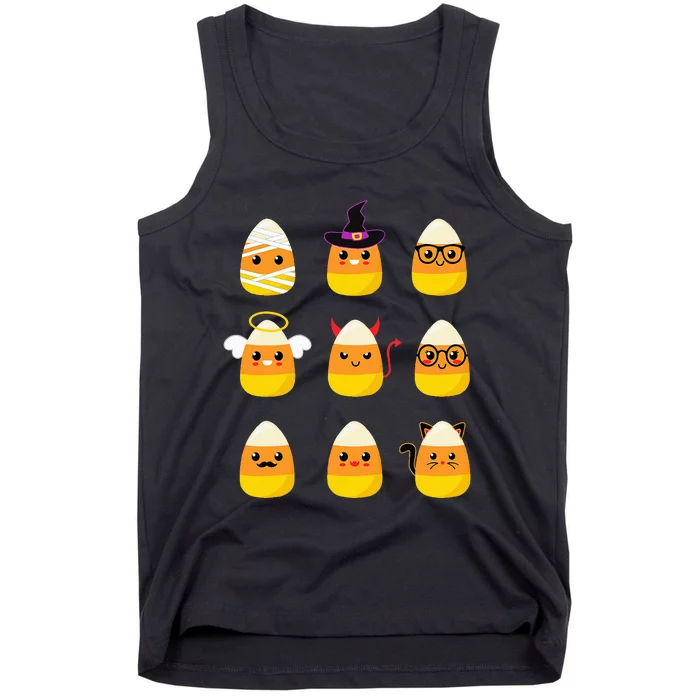 Candy Corn Halloween Costume Characters Tank Top