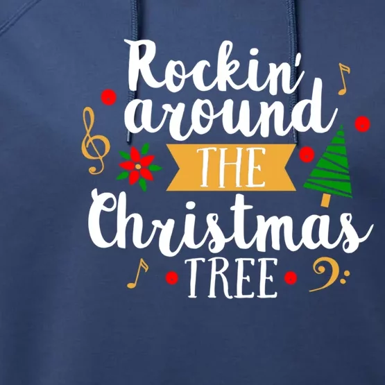 Christmas Carol Holiday Rockin Around The Christmas Tree Gift Performance Fleece Hoodie