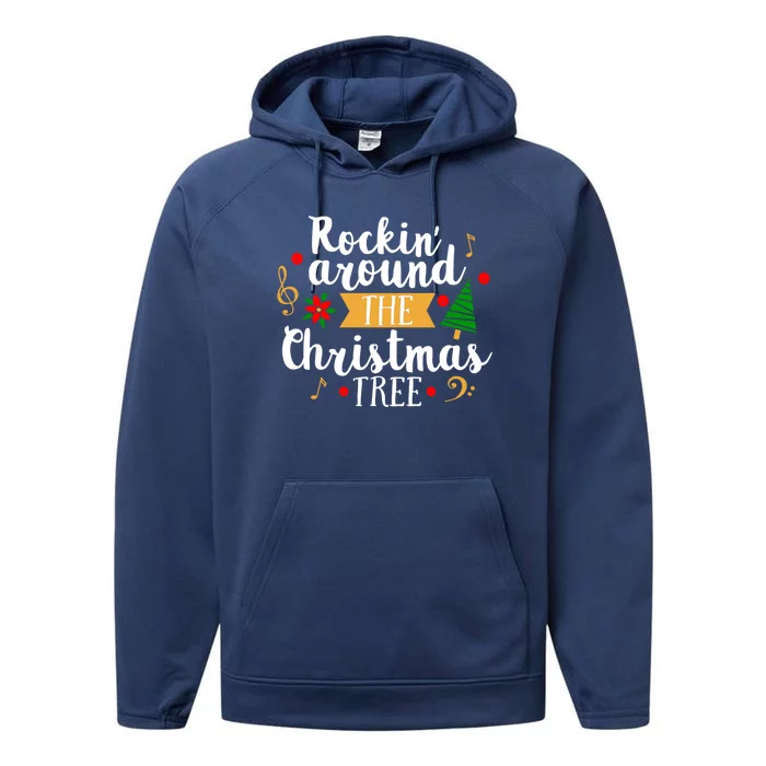 Christmas Carol Holiday Rockin Around The Christmas Tree Gift Performance Fleece Hoodie