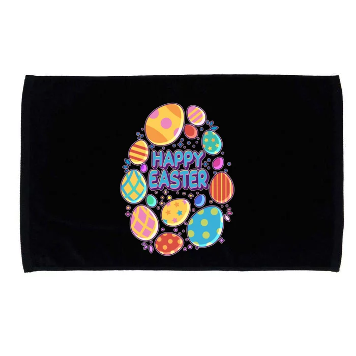 Cute Colorful Happy Easter Eggs Microfiber Hand Towel