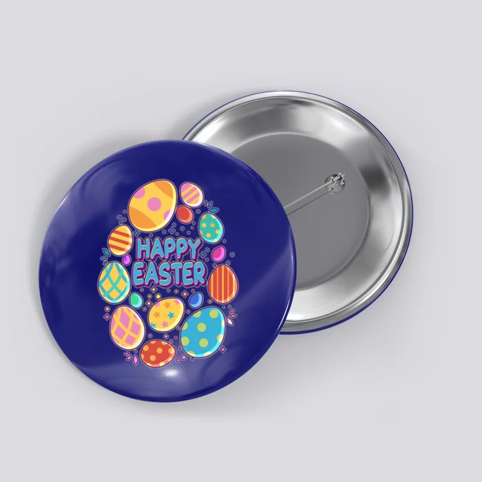 Cute Colorful Happy Easter Eggs Button