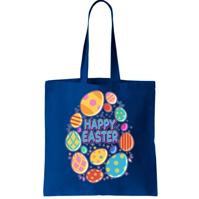 Cute Colorful Happy Easter Eggs Tote Bag