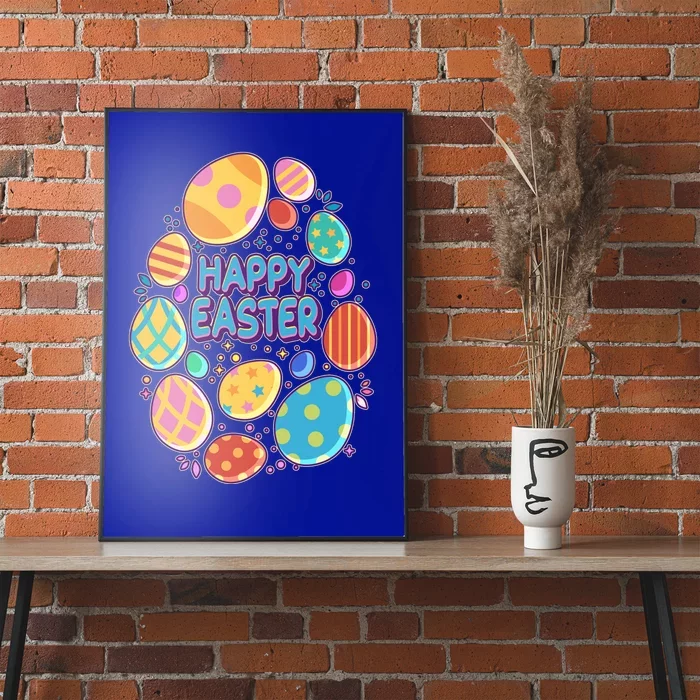 Cute Colorful Happy Easter Eggs Poster