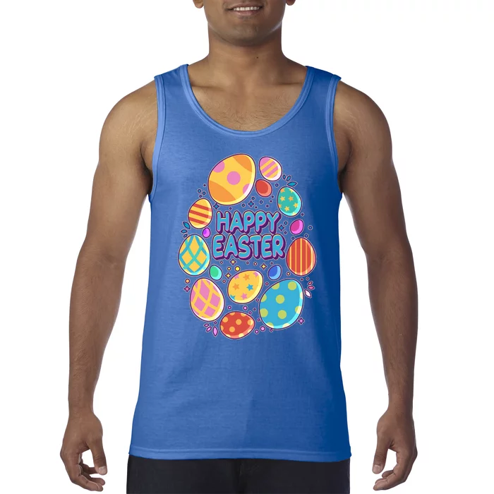 Cute Colorful Happy Easter Eggs Tank Top