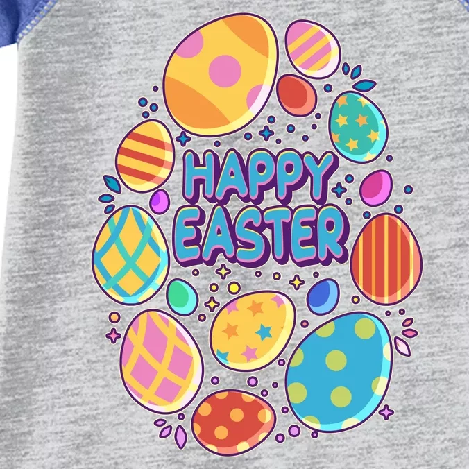 Cute Colorful Happy Easter Eggs Infant Baby Jersey Bodysuit