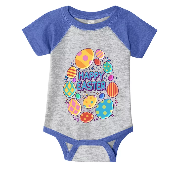 Cute Colorful Happy Easter Eggs Infant Baby Jersey Bodysuit