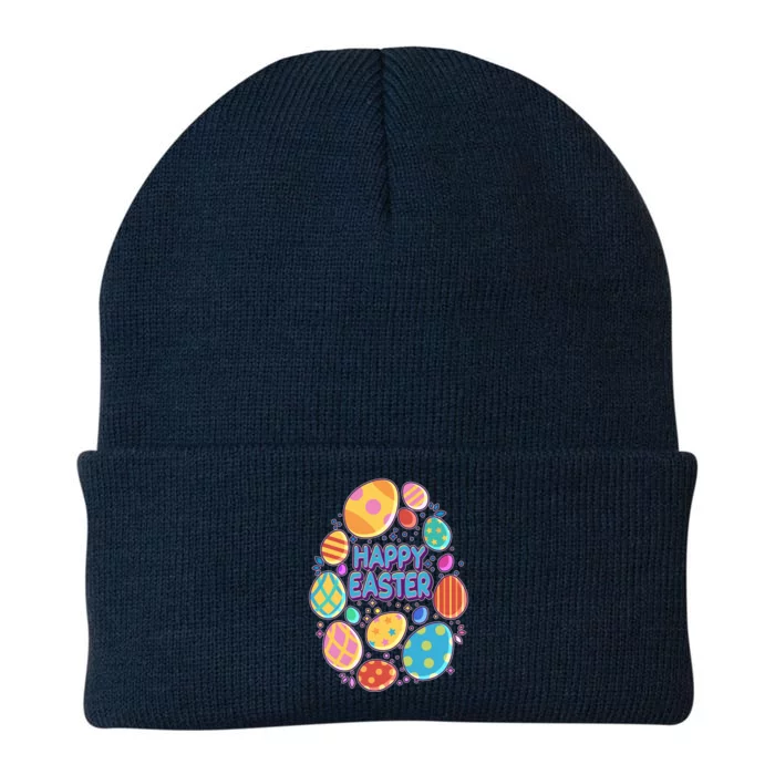 Cute Colorful Happy Easter Eggs Knit Cap Winter Beanie