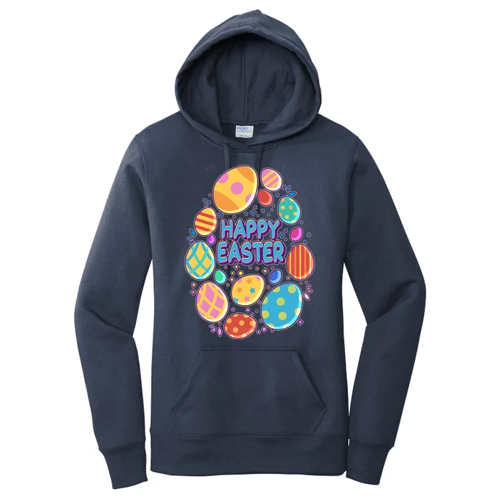 Cute Colorful Happy Easter Eggs Women's Pullover Hoodie