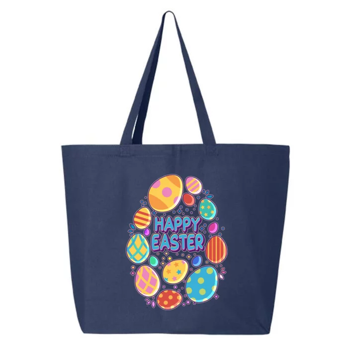 Cute Colorful Happy Easter Eggs 25L Jumbo Tote