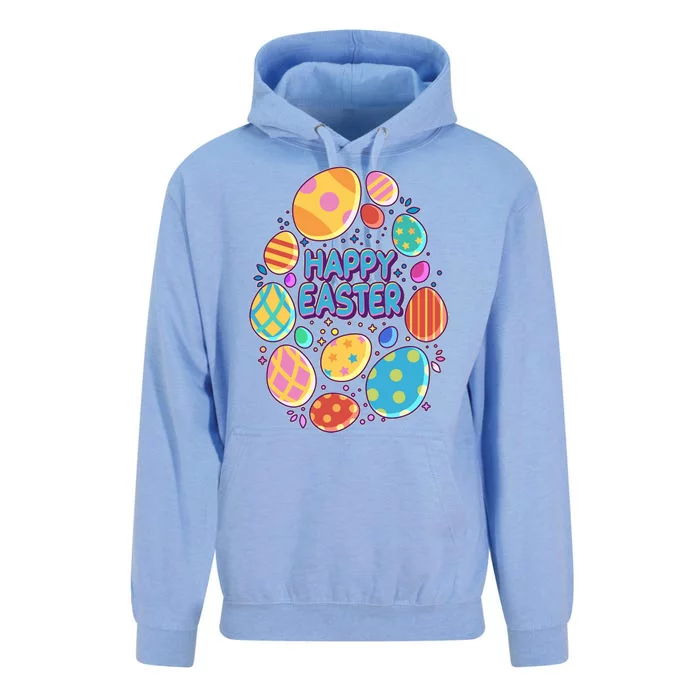 Cute Colorful Happy Easter Eggs Unisex Surf Hoodie