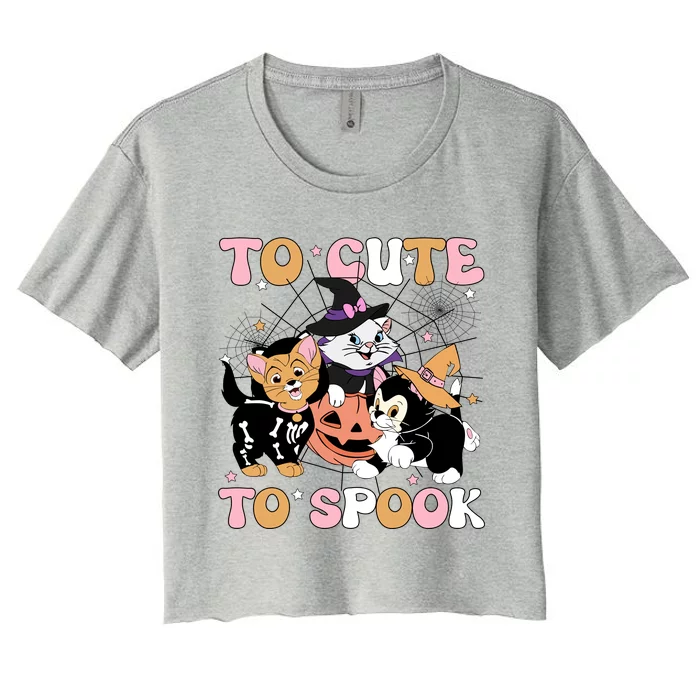 Cute Cat Halloween Too Cute To Spook Halloween Movie Women's Crop Top Tee