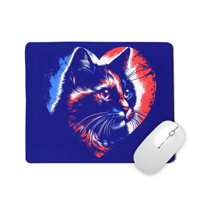 Calico Cat Heart Vintage Cat Kitten Lover Meaningful Gift Mousepad