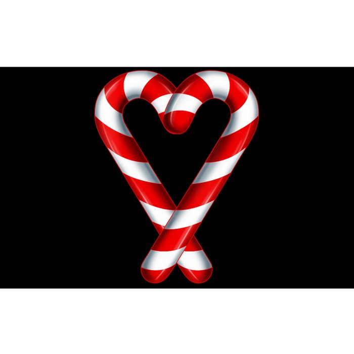 Candy Cane Heart Merry And Bright Red White Candy Couples Vneck Bumper Sticker