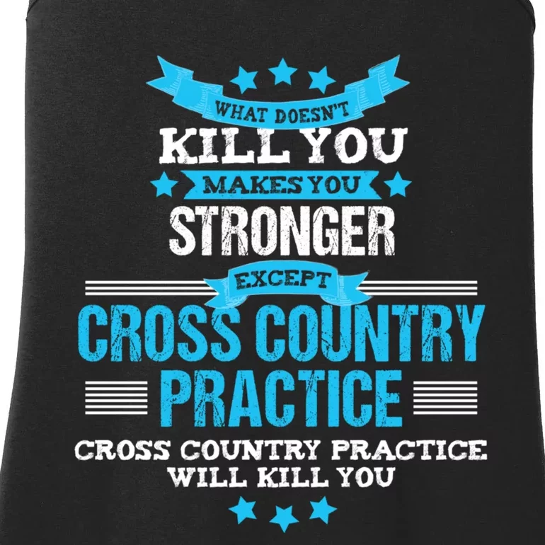 Cross Country Hoodie Funny Coach Gift XC Runner Team Ladies Essential Tank