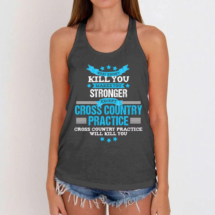 Cross Country Hoodie Funny Coach Gift XC Runner Team Women's Knotted Racerback Tank