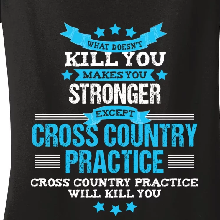 Cross Country Hoodie Funny Coach Gift XC Runner Team Women's V-Neck T-Shirt