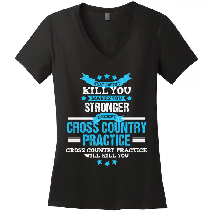 Cross Country Hoodie Funny Coach Gift XC Runner Team Women's V-Neck T-Shirt