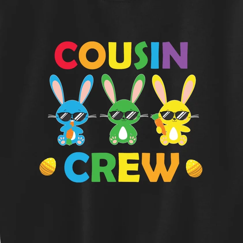 Cousin Crew Happy Family Easter Day Gift Funny Rabbit Kids Sweatshirt