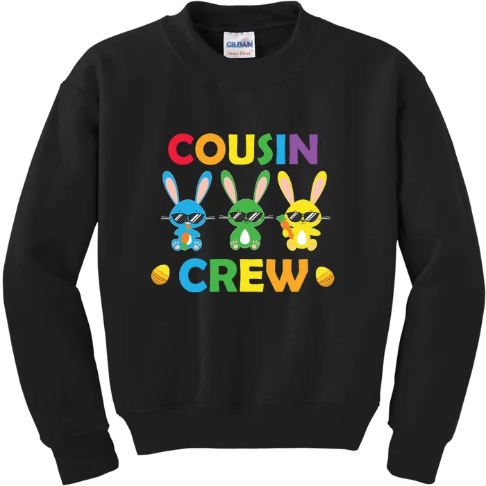 Cousin Crew Happy Family Easter Day Gift Funny Rabbit Kids Sweatshirt