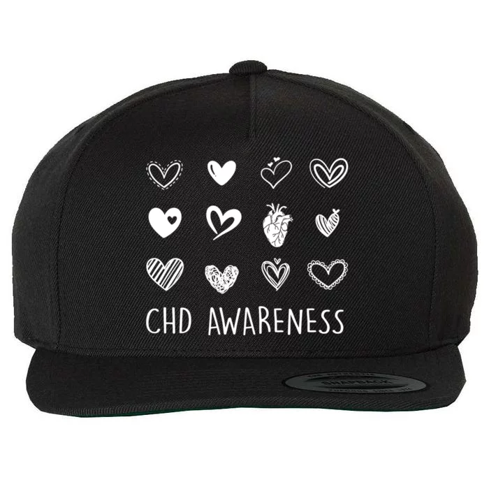 Chd Congenital Heart Disease Awareness Great Gift Wool Snapback Cap