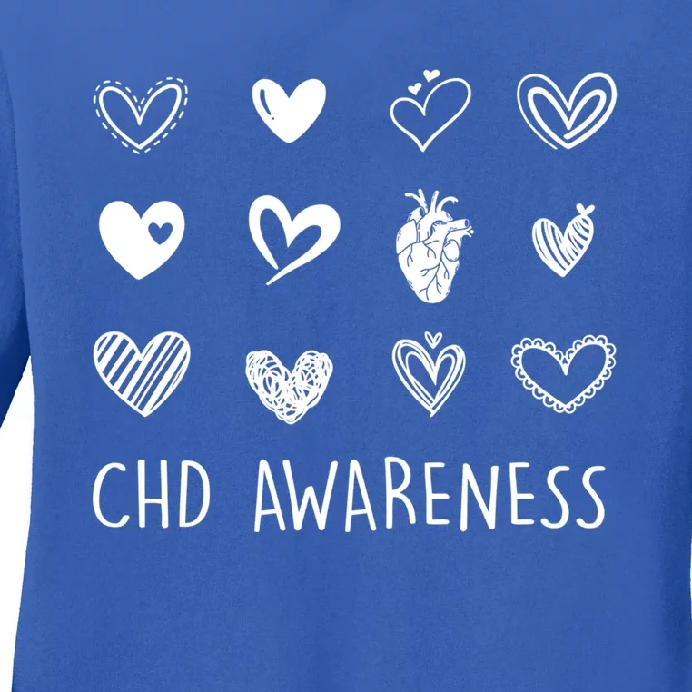 Chd Congenital Heart Disease Awareness Great Gift Ladies Long Sleeve Shirt