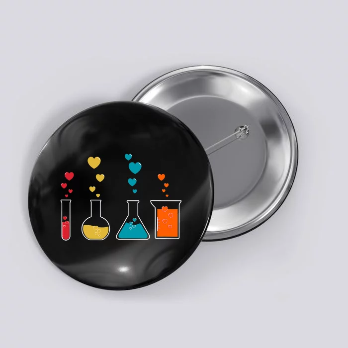 Cute Chemistry Hearts Science Valentines Nerd Button