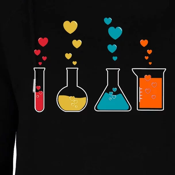 Cute Chemistry Hearts Science Valentines Nerd Womens Funnel Neck Pullover Hood