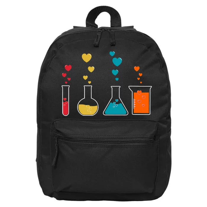 Cute Chemistry Hearts Science Valentines Nerd 16 in Basic Backpack