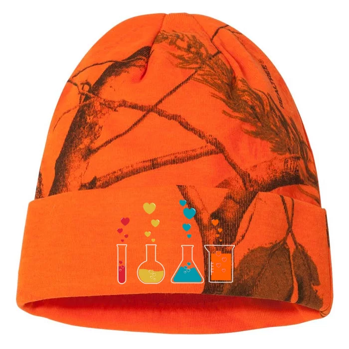 Cute Chemistry Hearts Science Valentines Nerd Kati - 12in Camo Beanie