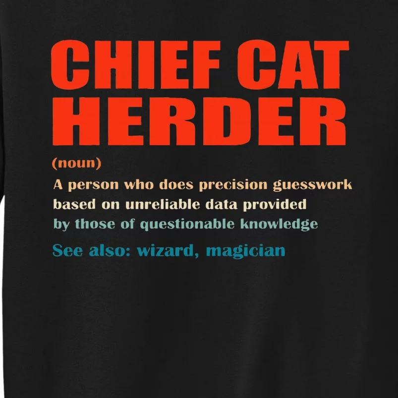 Chief Cat Herder Definition Wizard Magician Sweatshirt