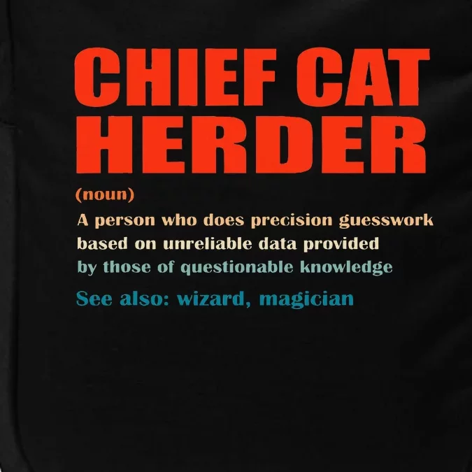 Chief Cat Herder Definition Wizard Magician Impact Tech Backpack